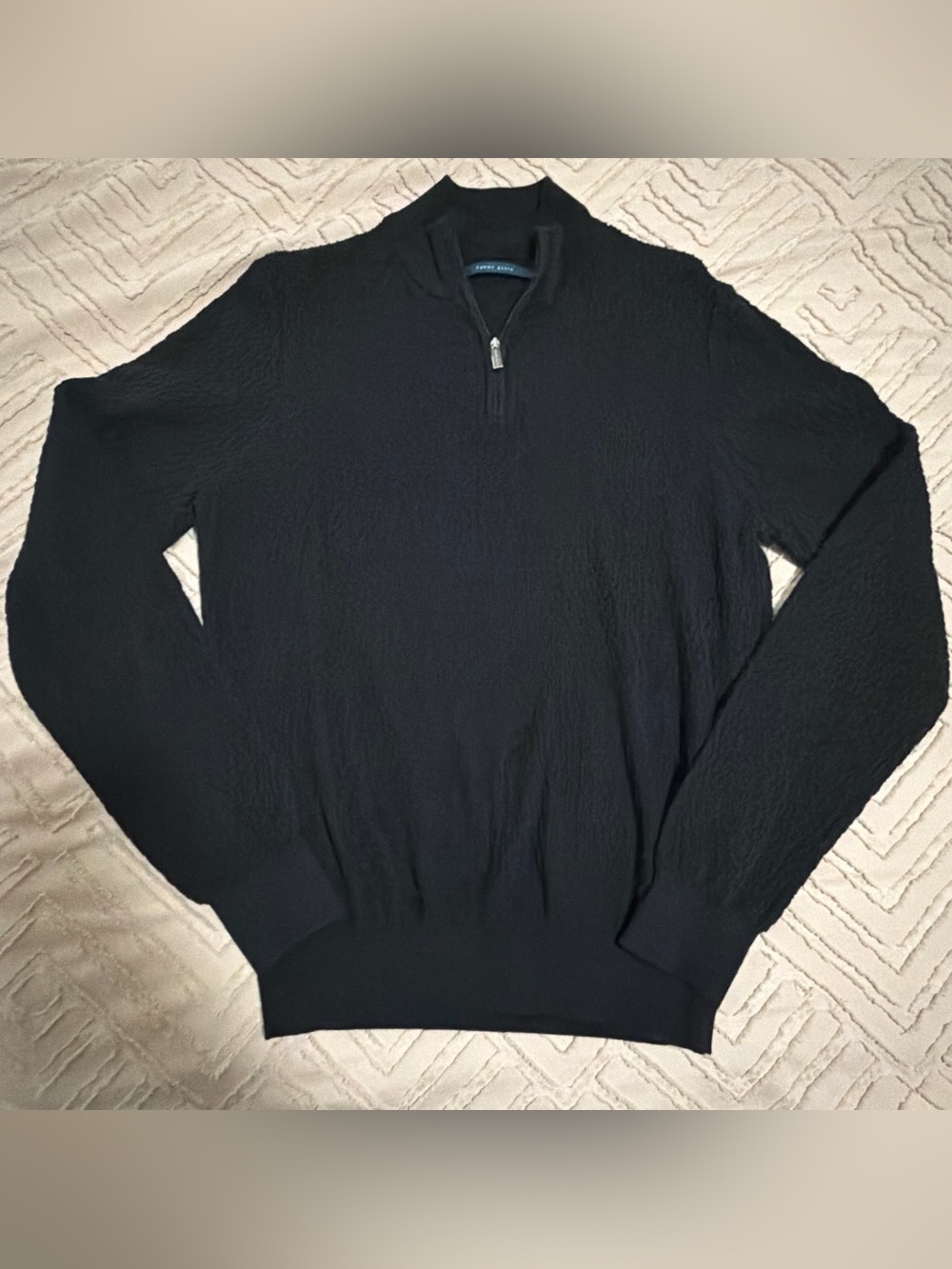 Perry Ellis Men's Black Quarter-Zip Pullover Sweater